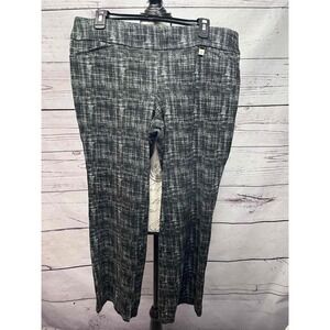 Anne Klein 17JMTA087812R Gray‎ Black White Boot Cut Stretch Pants Size 16